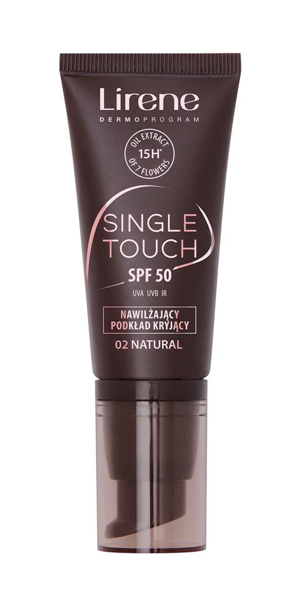 Podkład do twarzy lekki nawilżający SPF50 Lirene Single Touch 02 Natural