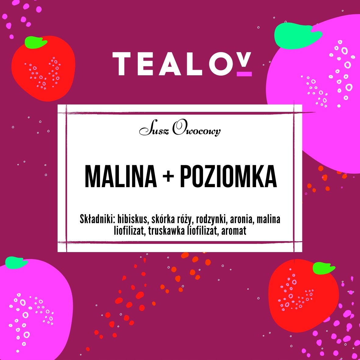 Herbata TEALOV Susz owocowy MALINA Z POZIOMKĄ 50g