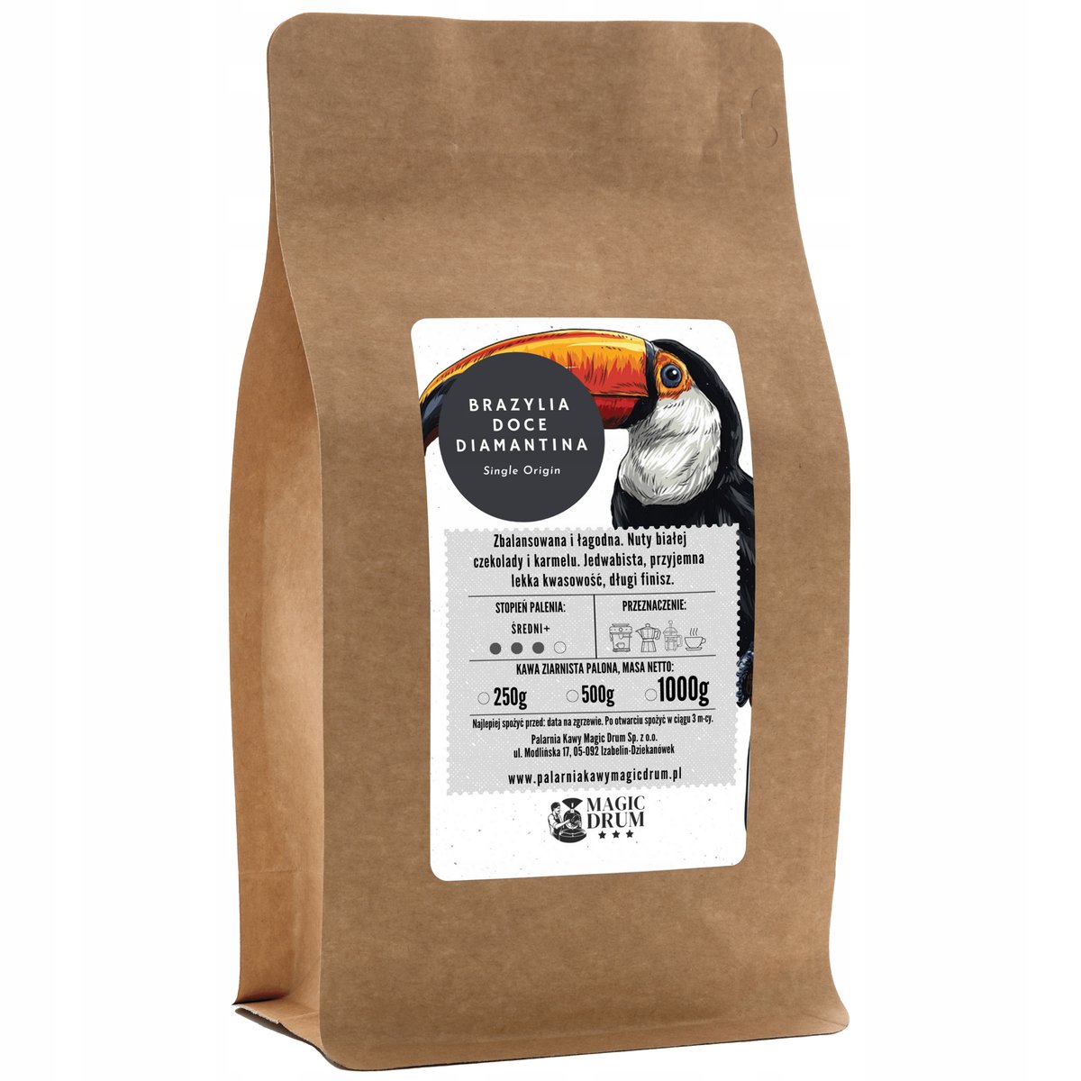 Kawa ziarnista Brazylia 250 g Doce Diamantina arabika świeżo palona