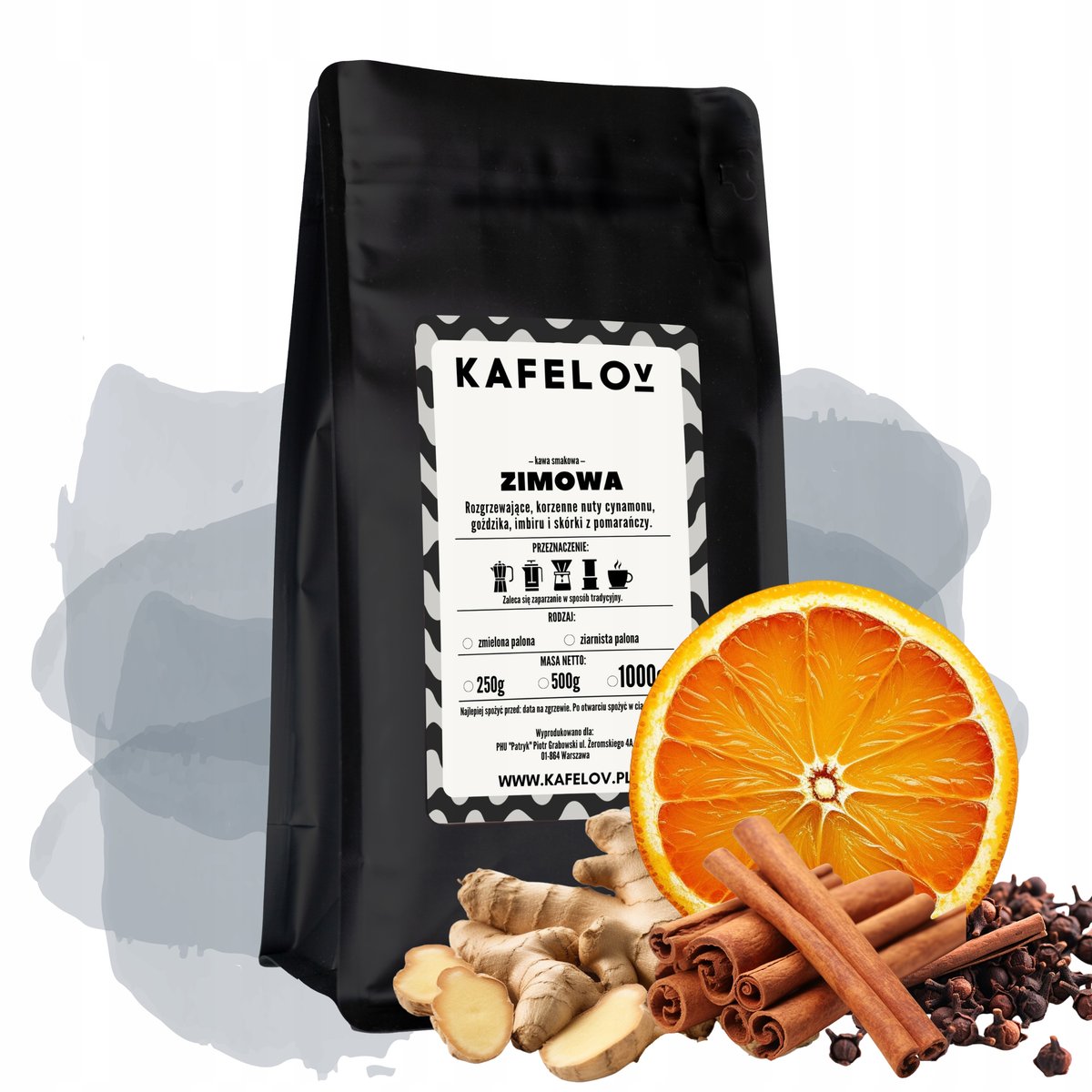 Kawa smakowa mielona ZIMOWA arabika świeżo palona 500g