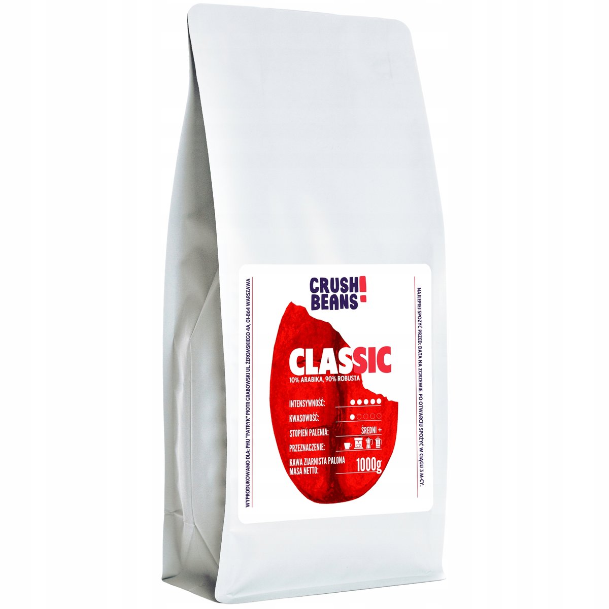 Kawa mielona 1kg CLASSIC Crush Beans MOCNA