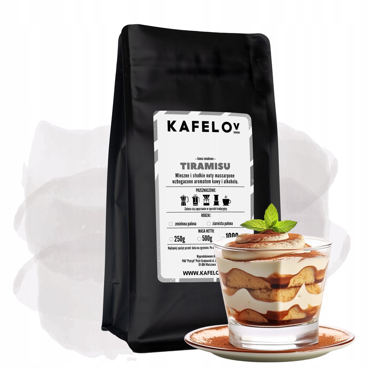 Kawa Kafelov smakowa TIRAMISU 1000G mielona