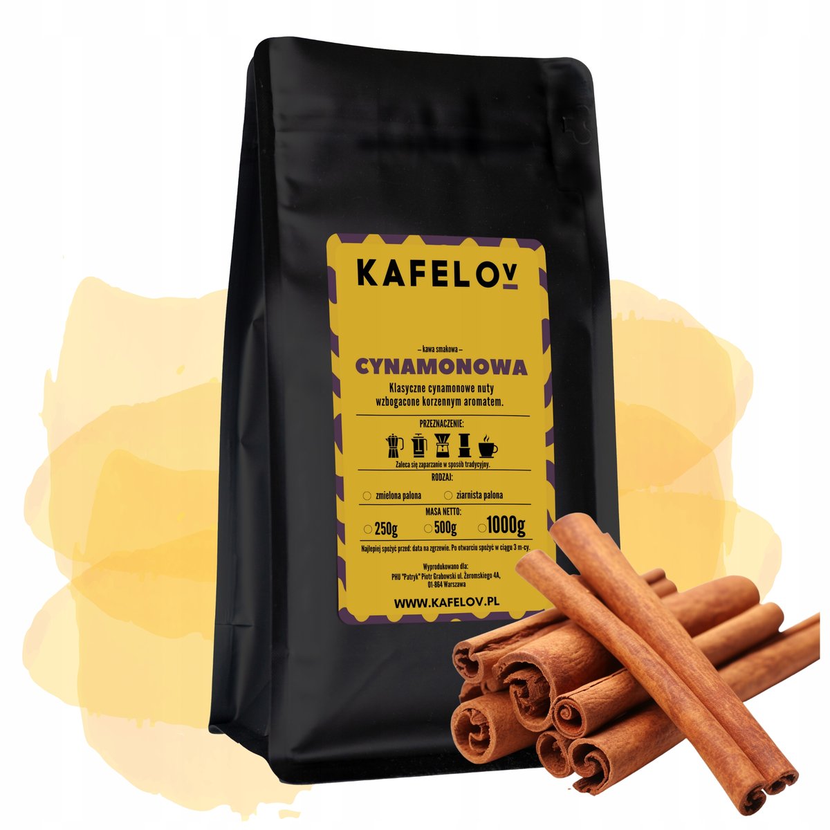 Kawa Kafelov smakowa CYNAMONOWA 500g mielona