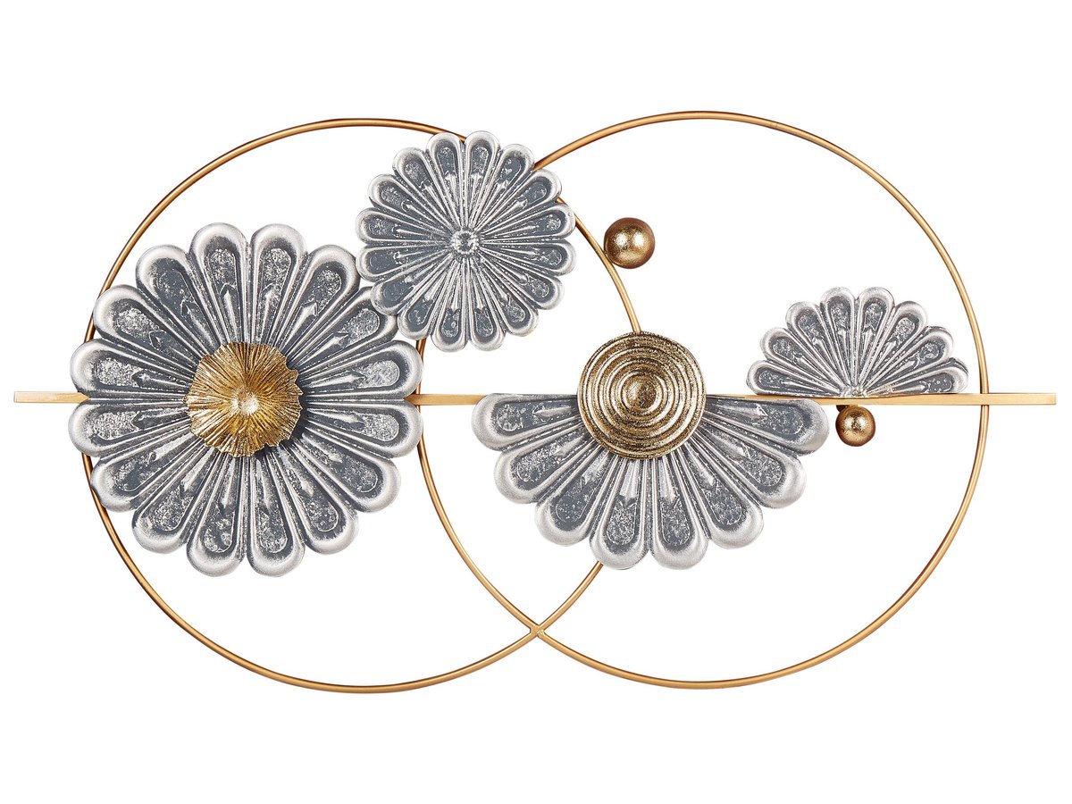 Zdjęcia - Pozostałe do wnętrz i dekoracji Beliani Dekoracja ścienna złota z szarym PROMETHIUM 