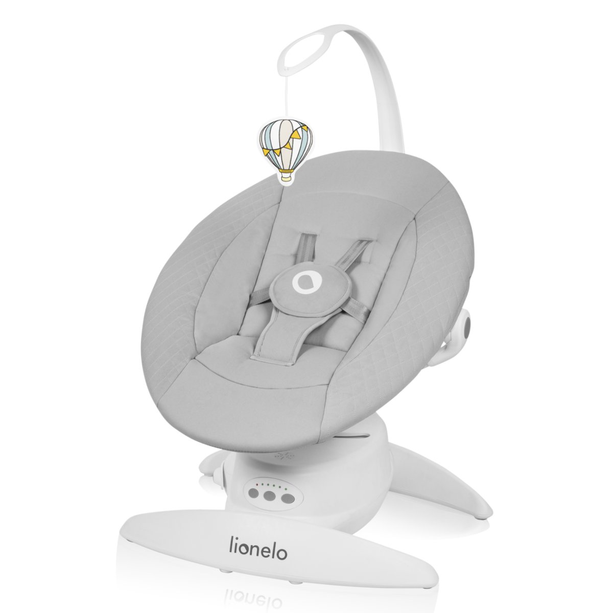 Bujaczek leżaczek elektryczny obrót 360°panel sterowania 0-9kg Lionelo Iris