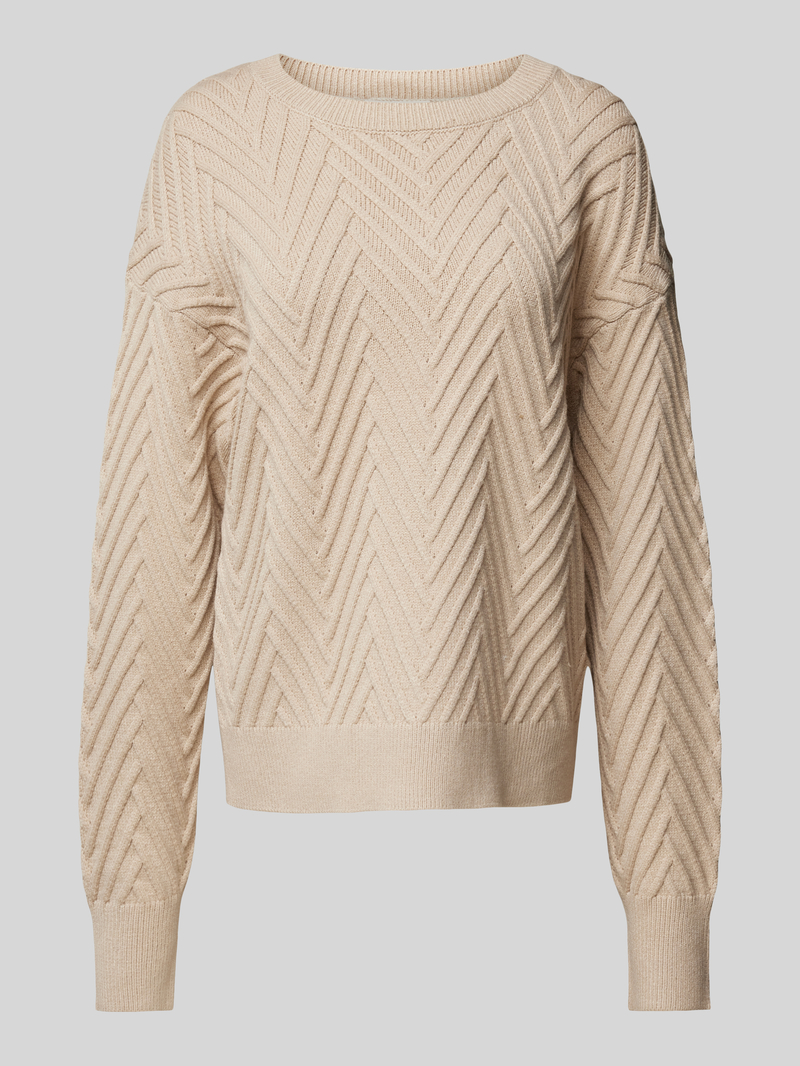Sweter z dzianiny o kroju oversized z fakturowanym wzorem model ‘SATURN’