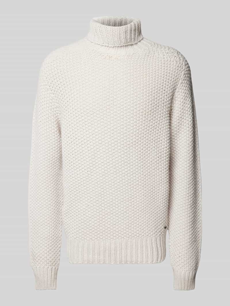 Sweter z dzianiny z golfem model ‘FINAR’