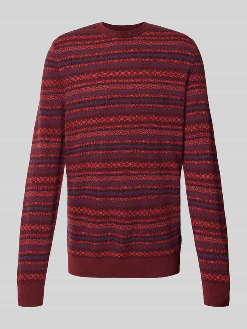 Sweter z dzianiny z okrągłym dekoltem model ‘orkney fair isle’