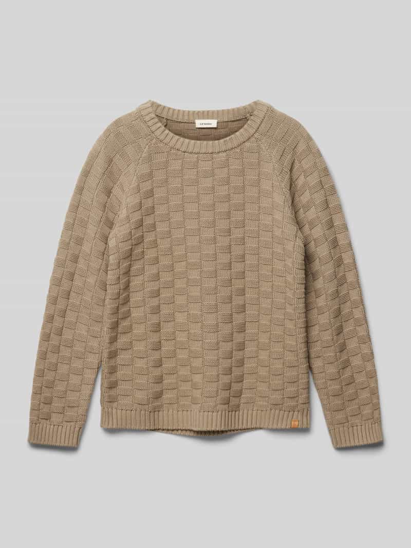 Sweter z dzianiny z prążkowanymi wykończeniami