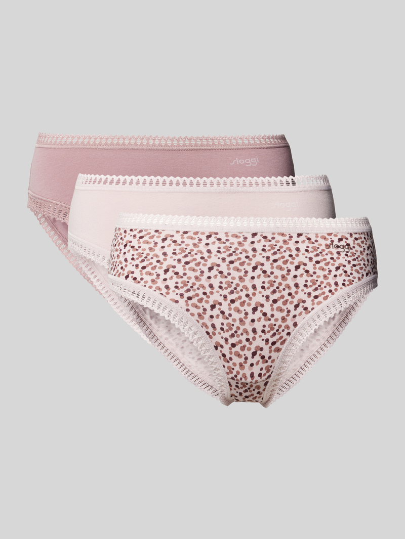 Figi z obszyciem z koronki w zestawie 3 szt. model ‘GO’