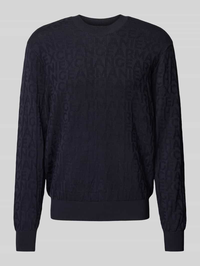 Sweter z dzianiny z prążkowanymi wykończeniami