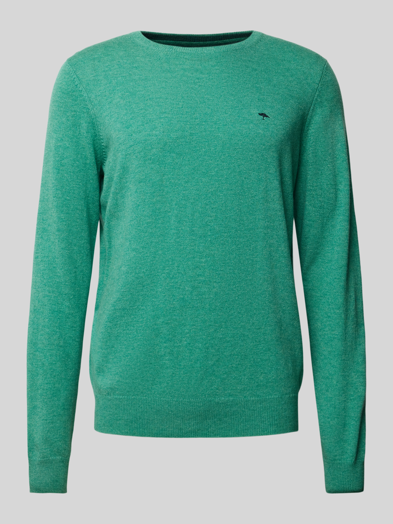 Sweter z dzianiny z wyhaftowanym logo