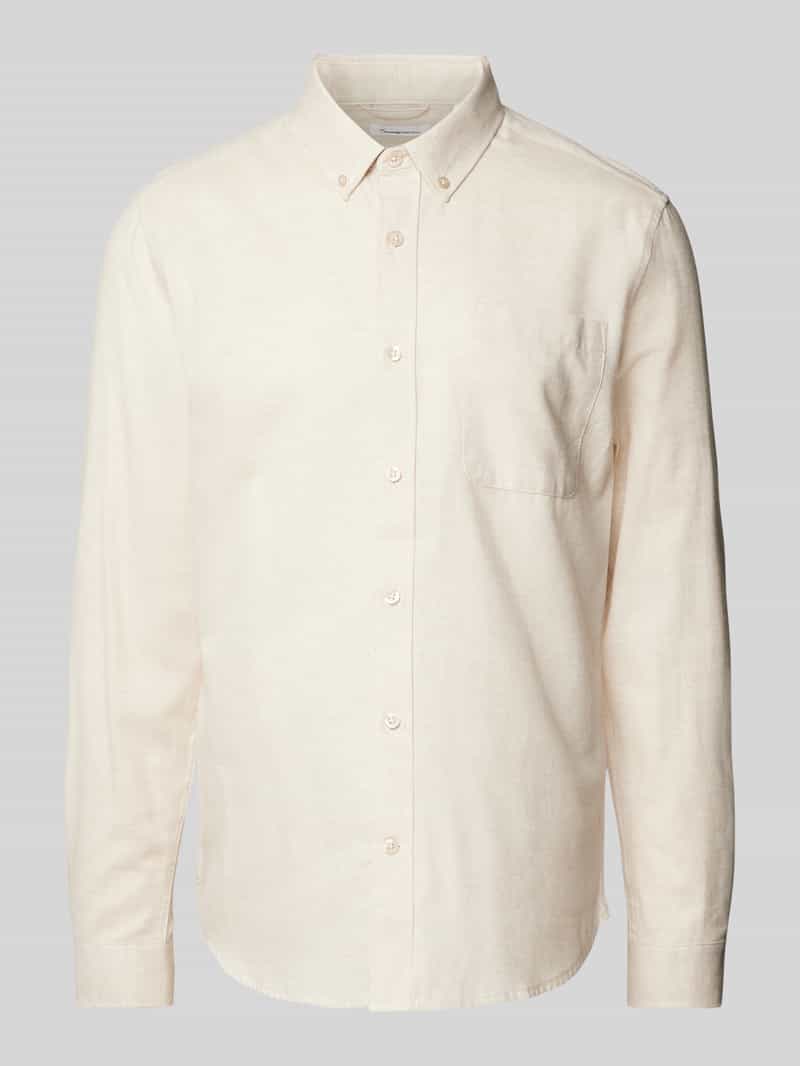 Koszula casualowa o kroju custom fit z kołnierzykiem typu button down