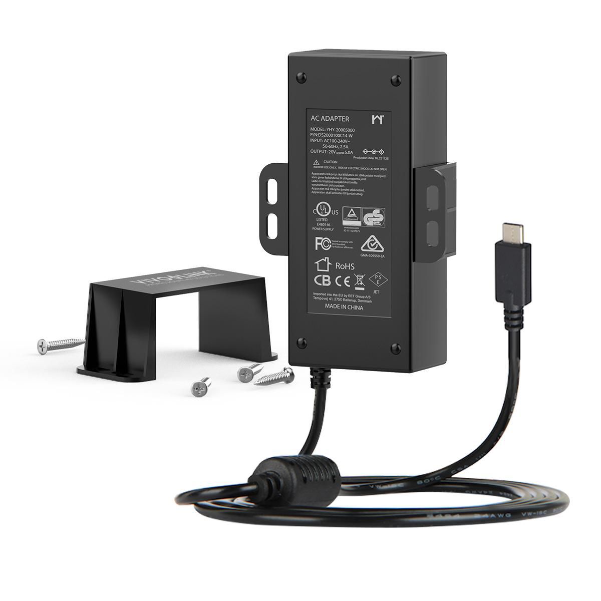 Ładowarka Vivolink 100W USB-C PD inc. Kabel zasilający w UE i Wielkiej Brytanii