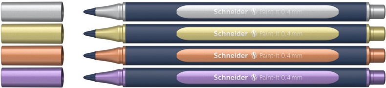Długopis Schneider Metallic, wielokolorowy, 4 szt.