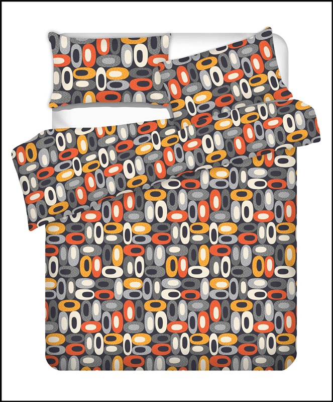 Komplet pościeli Okko, czerwony/szary, 140x200 cm