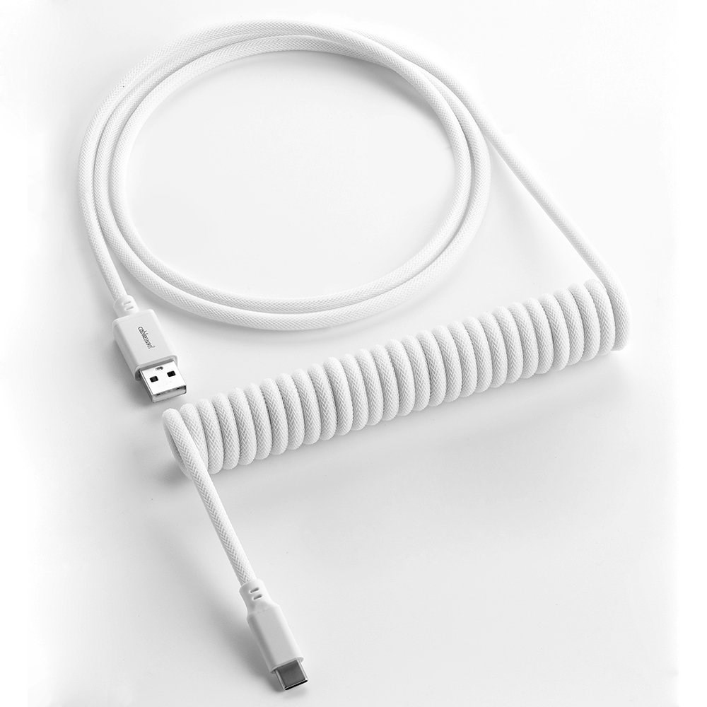CableMod Classic Zwinięty kabel klawiatury USB-C na USB typ A, Glacier White - 150 cm