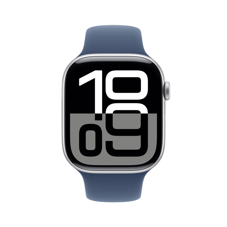 Apple Watch 10 GPS 46mm z aluminium srebrnym pasek sportowy S/M Niebieski