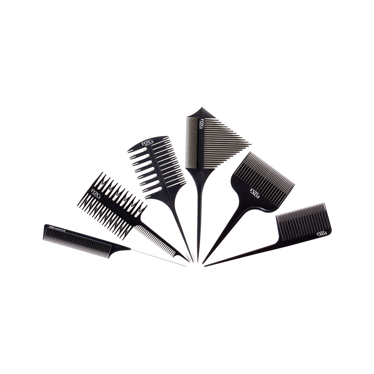 Fox Weaving Comb 3D, zestaw grzebieni do balejażu, 6 sztuk