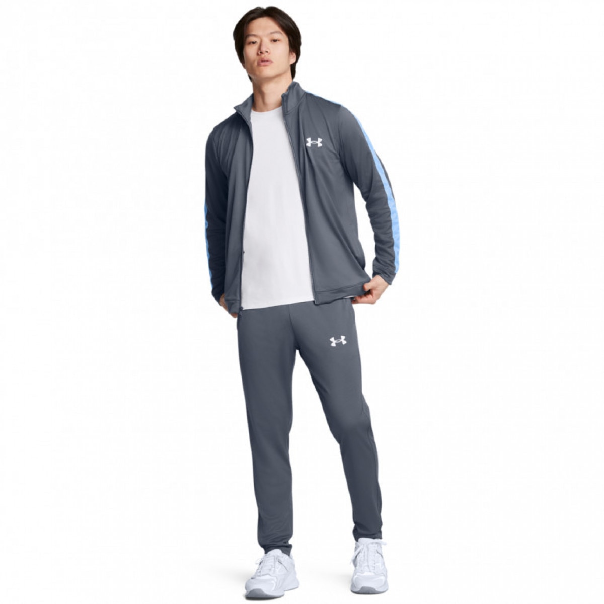 Męski dres komplet treningowy Under Armour UA Knit Track Suit - szary - UNDER ARMOUR