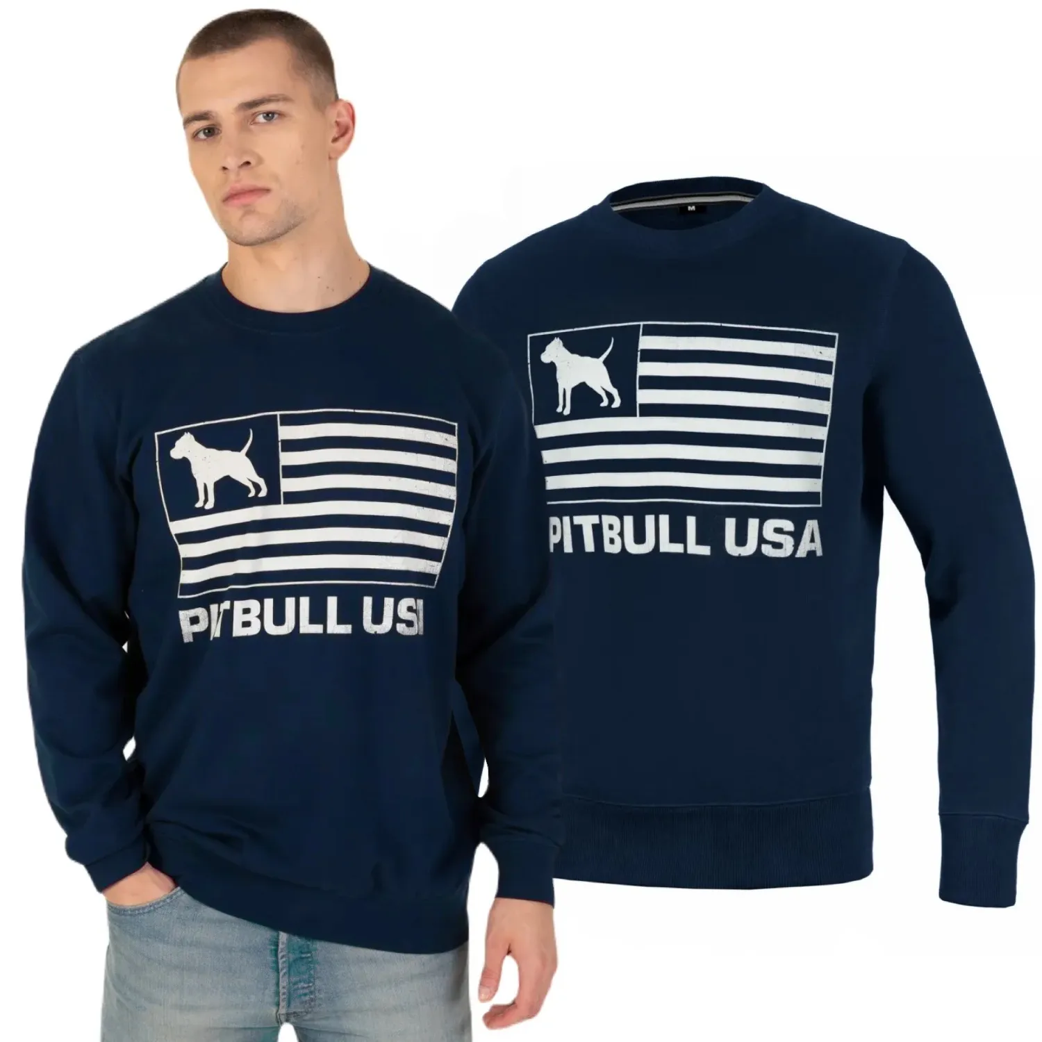Bluza Pit Bull Cotton Terry Pitbull USA - Granatowa XXL