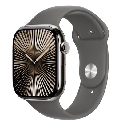 Apple Watch 10 GPS + Cellular 46mm naturalny tytan pasek sportowy M/L Szary