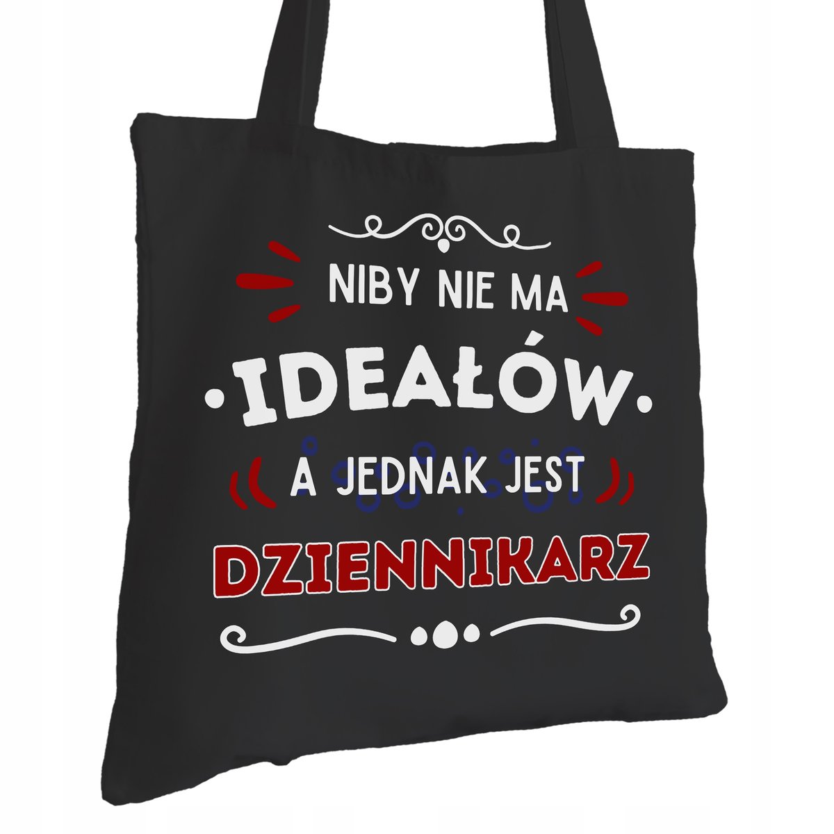 Torba Bawełniana dla Dziennikarza Czarna Prezent ekologiczna Trwały Nadruk