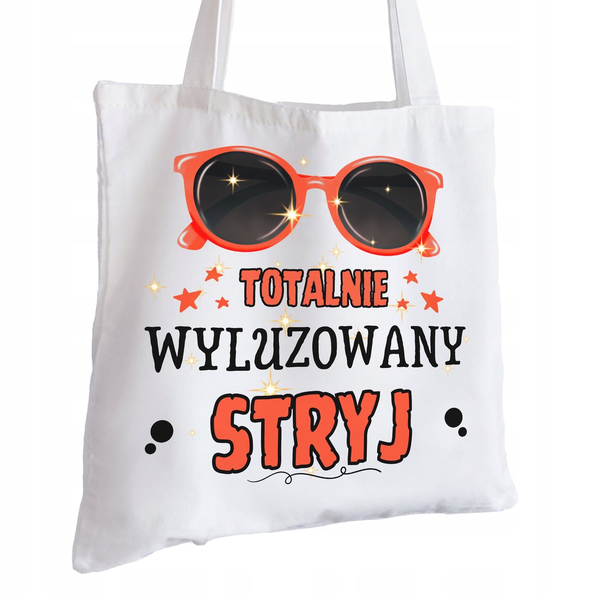 Torba Bawełniana biała dla Stryja Na Prezent ekologiczna Trwały Nadruk