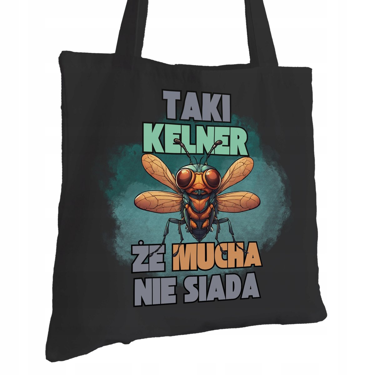 Torba Bawełniana dla Kelnera Czarna Na Prezent Ekologiczna Trwały Nadruk
