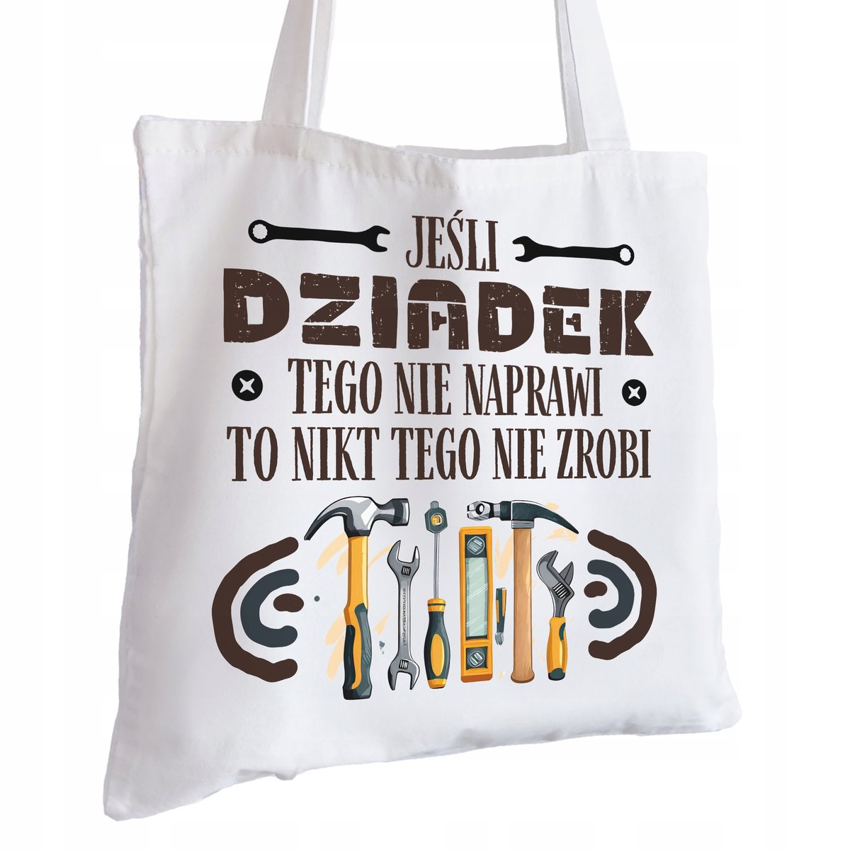 Torba Bawełniana biała dla Dziadka Na Prezent ekologiczna Trwały Nadruk