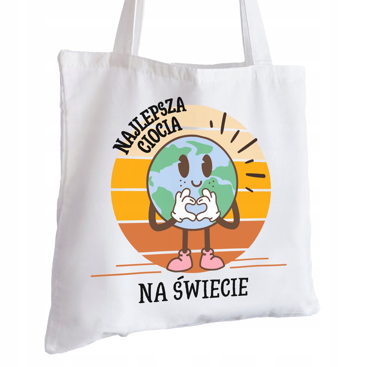 Torba Bawełniana biała dla Cioci Na Prezent ekologiczna Trwały Nadruk