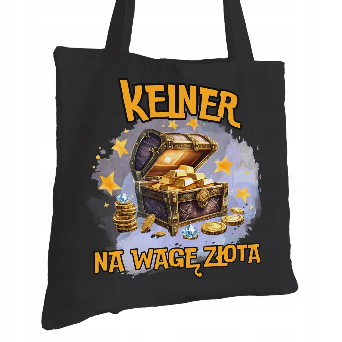 Torba Bawełniana dla Kelnera Czarna Na Prezent Ekologiczna Trwały Nadruk