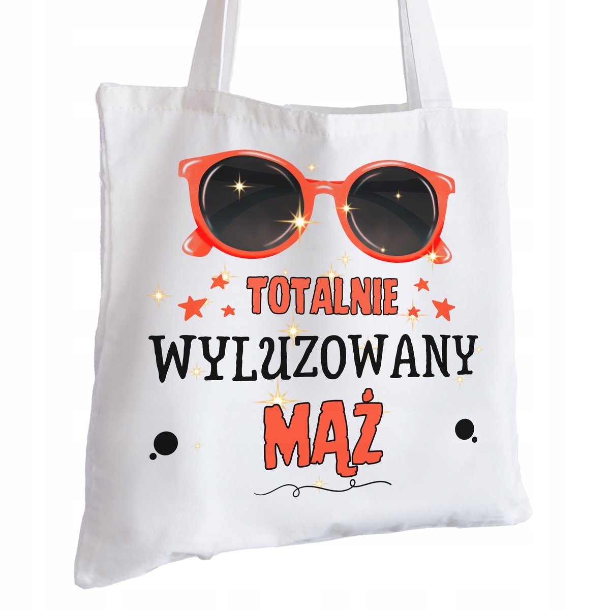 Torba Bawełniana biała dla Męża Na Prezent ekologiczna Trwały Nadruk