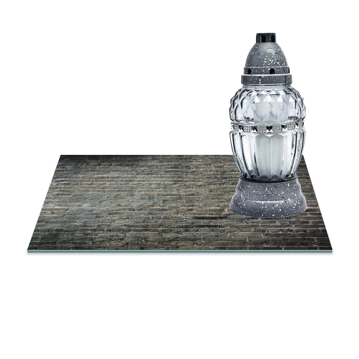 SZKLANA PODSTAWKA POD ZNICZE 40x30cm Mur 206b