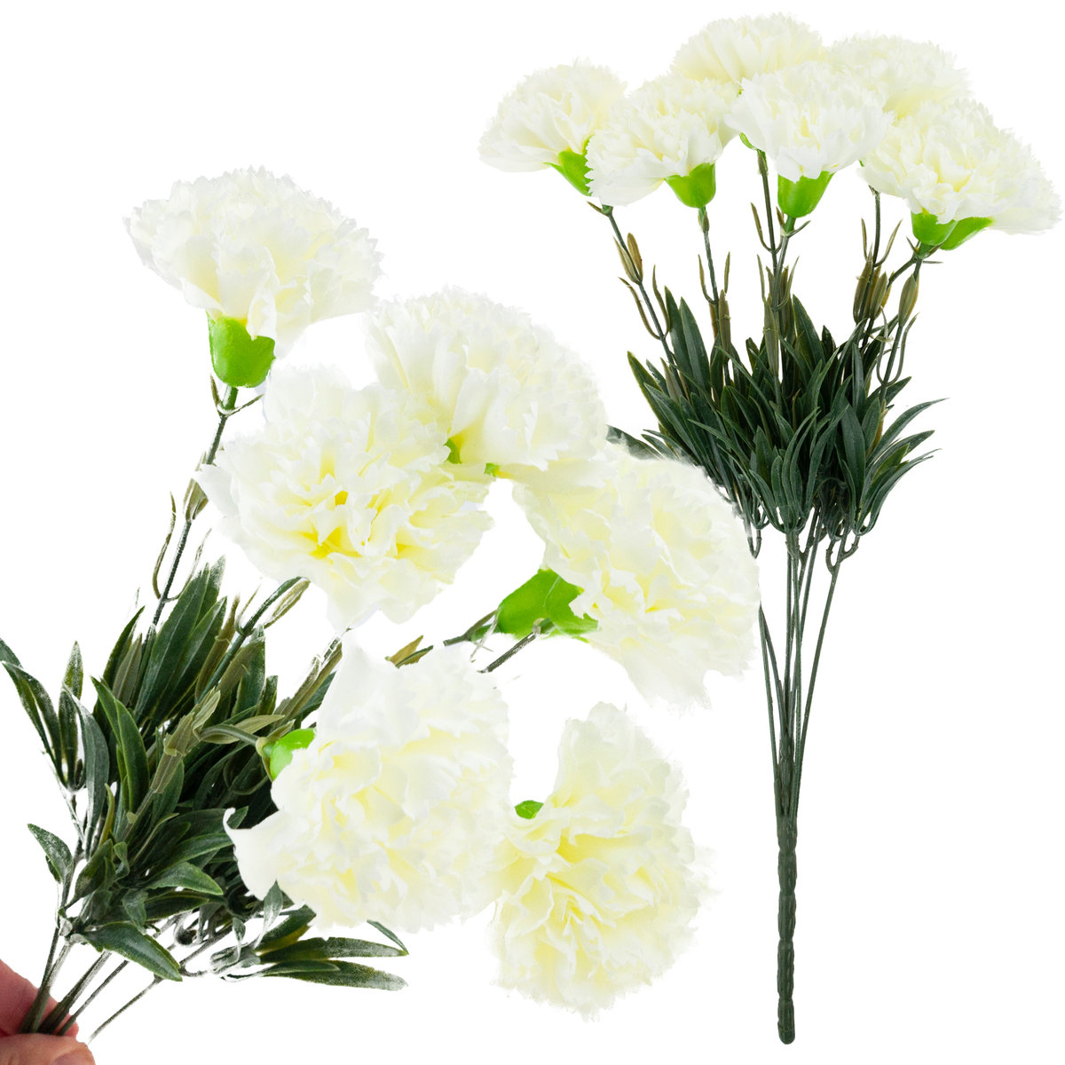 Goździki Bukiet Goździków Gęste Gałązki Liście Łodygi Kwiaty Jak Żywe