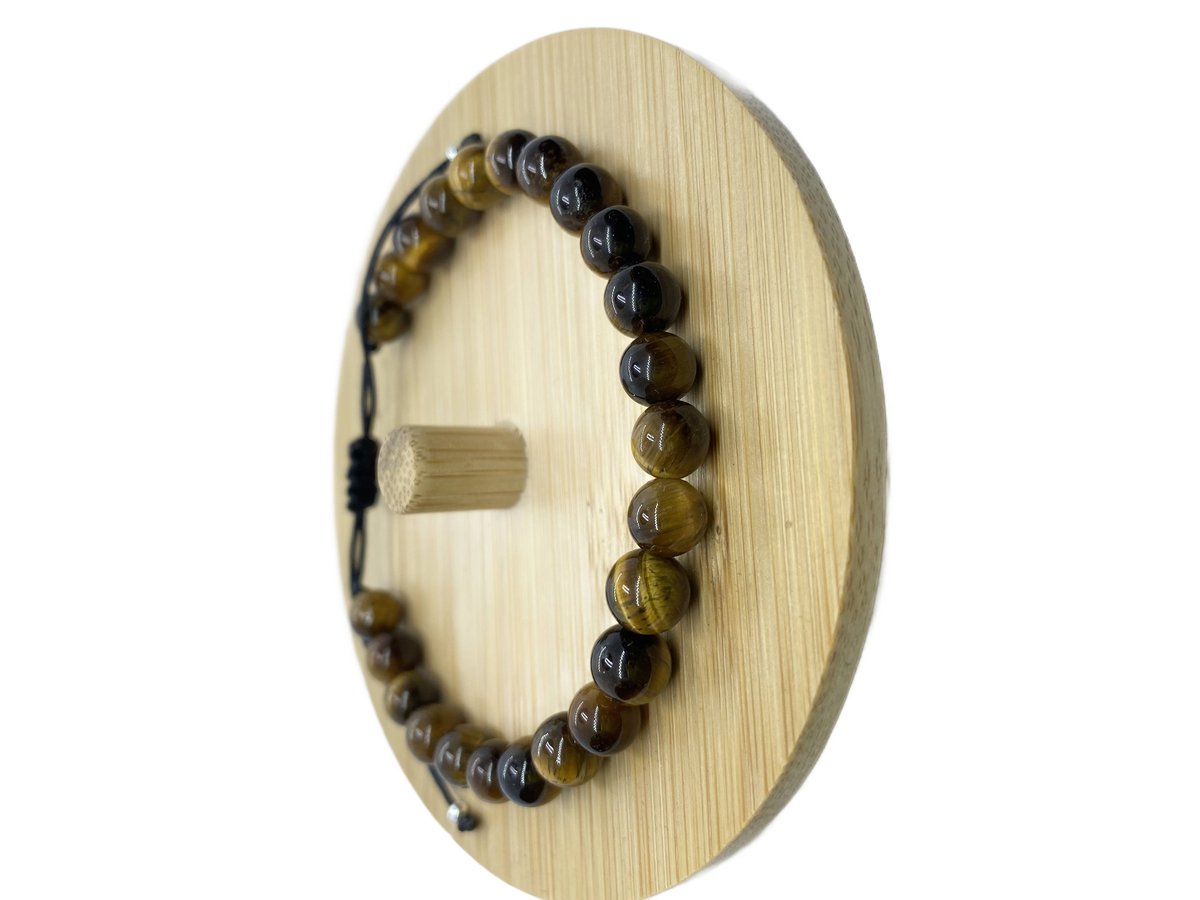 BRANSOLETKA na sznurku tygrysie oko handmade