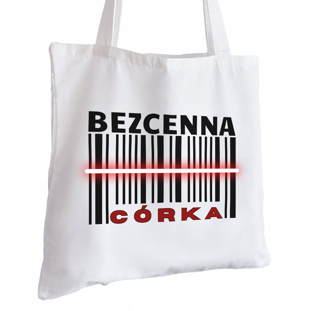 Torba Bawełniana biała dla Córki Na Prezent ekologiczna Trwały Nadruk