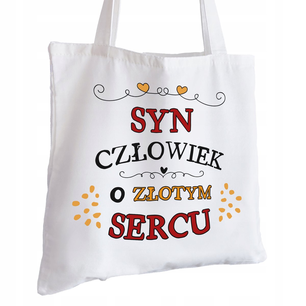 Torba Bawełniana biała dla Syna Na Prezent ekologiczna Trwały Nadruk