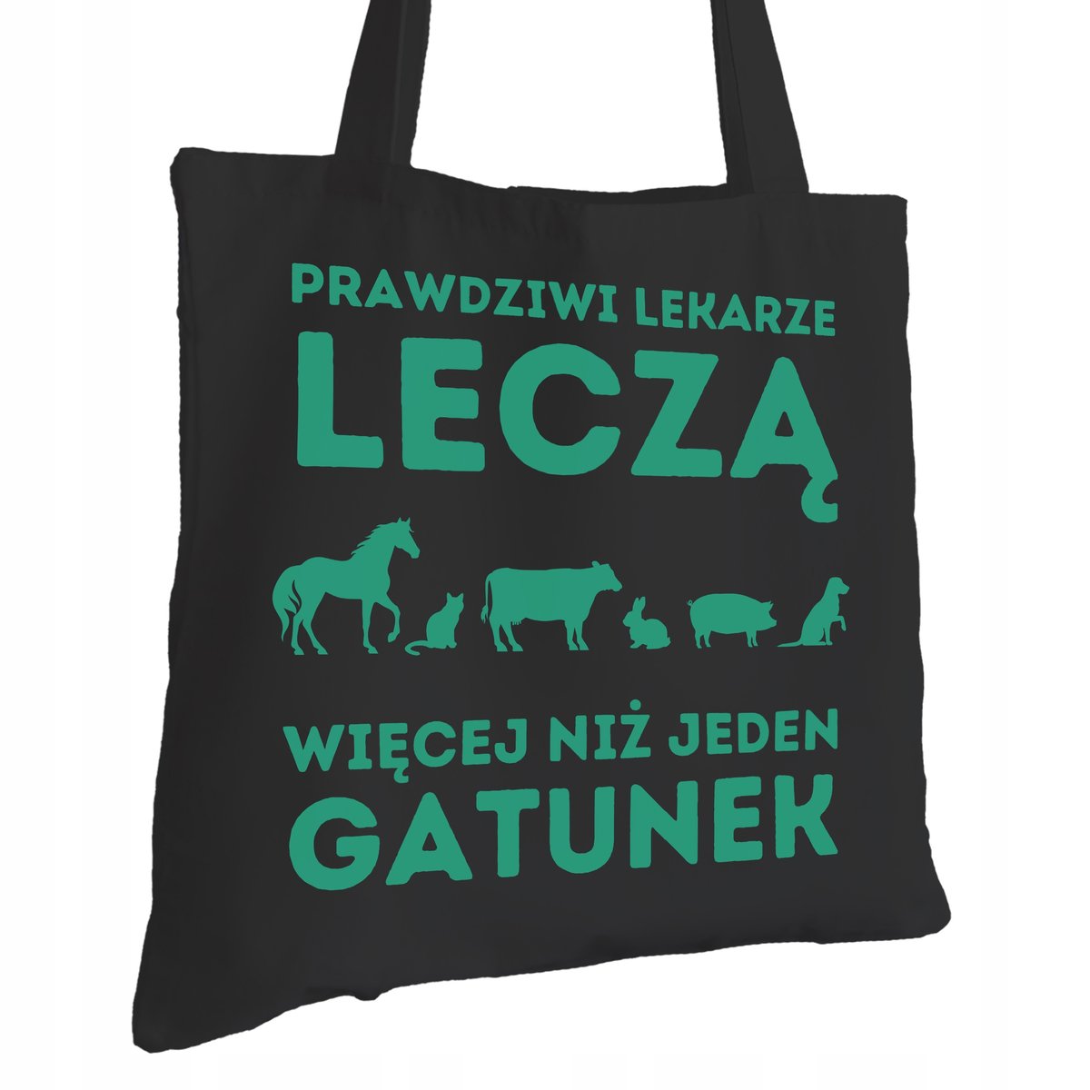 Torba Bawełniana dla Weterynarza Czarna Prezent ekologiczna Trwały Nadruk