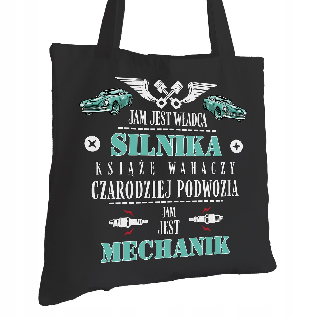 Torba Bawełniana dla Mechanika Czarna Na Prezent ekologiczna Trwały Nadruk