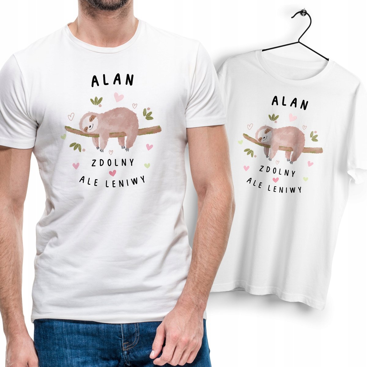 Koszulka Męska Biała Dla Alana T-Shirt Podkoszulek Nadruk Na Prezent