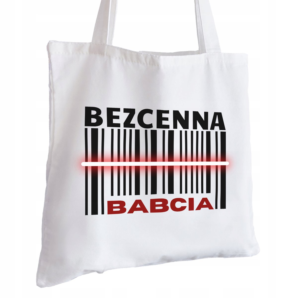 Torba Bawełniana biała dla Babci Na Prezent ekologiczna Trwały Nadruk