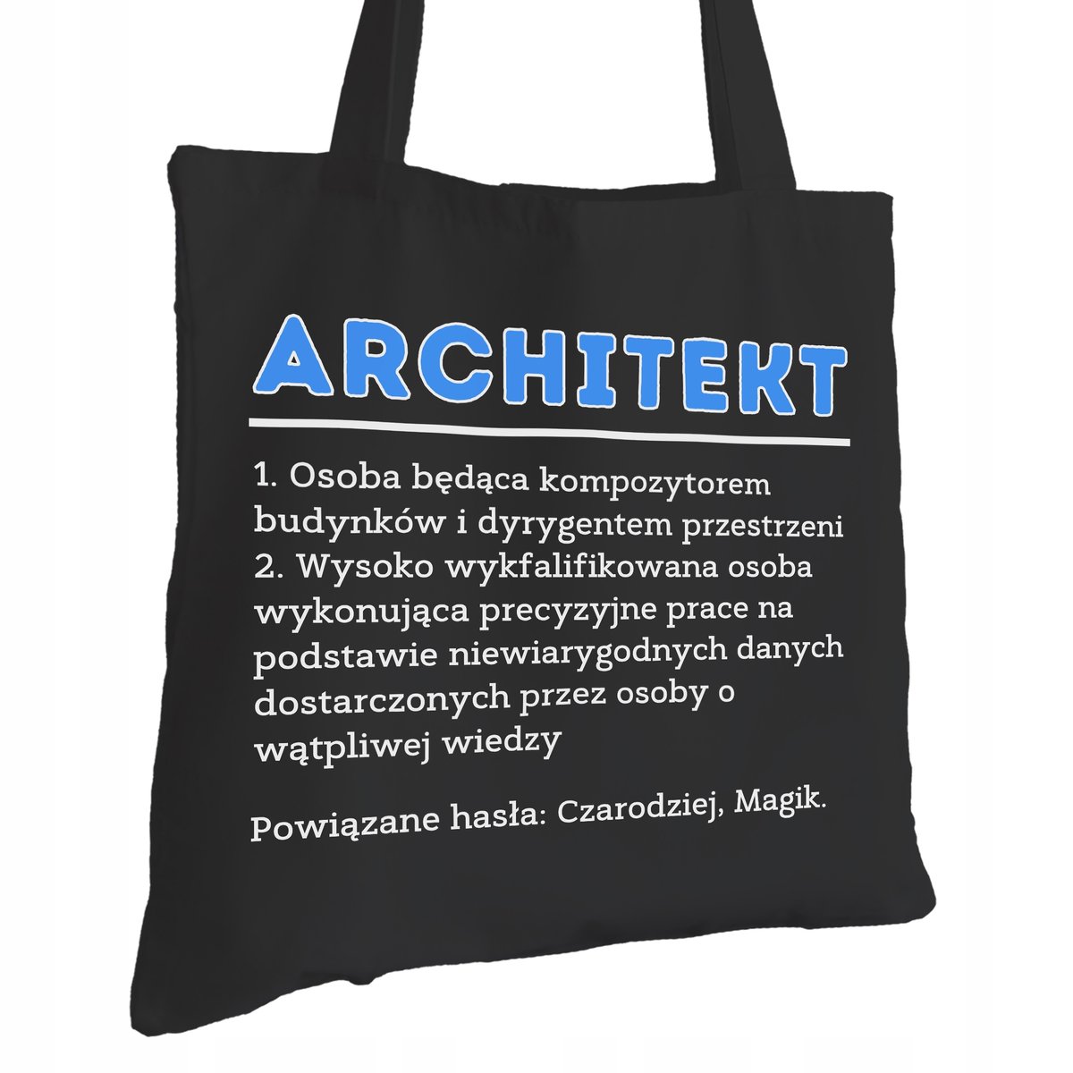 Torba Bawełniana dla Architekta Czarna Na Prezent ekologiczna Trwały Nadruk