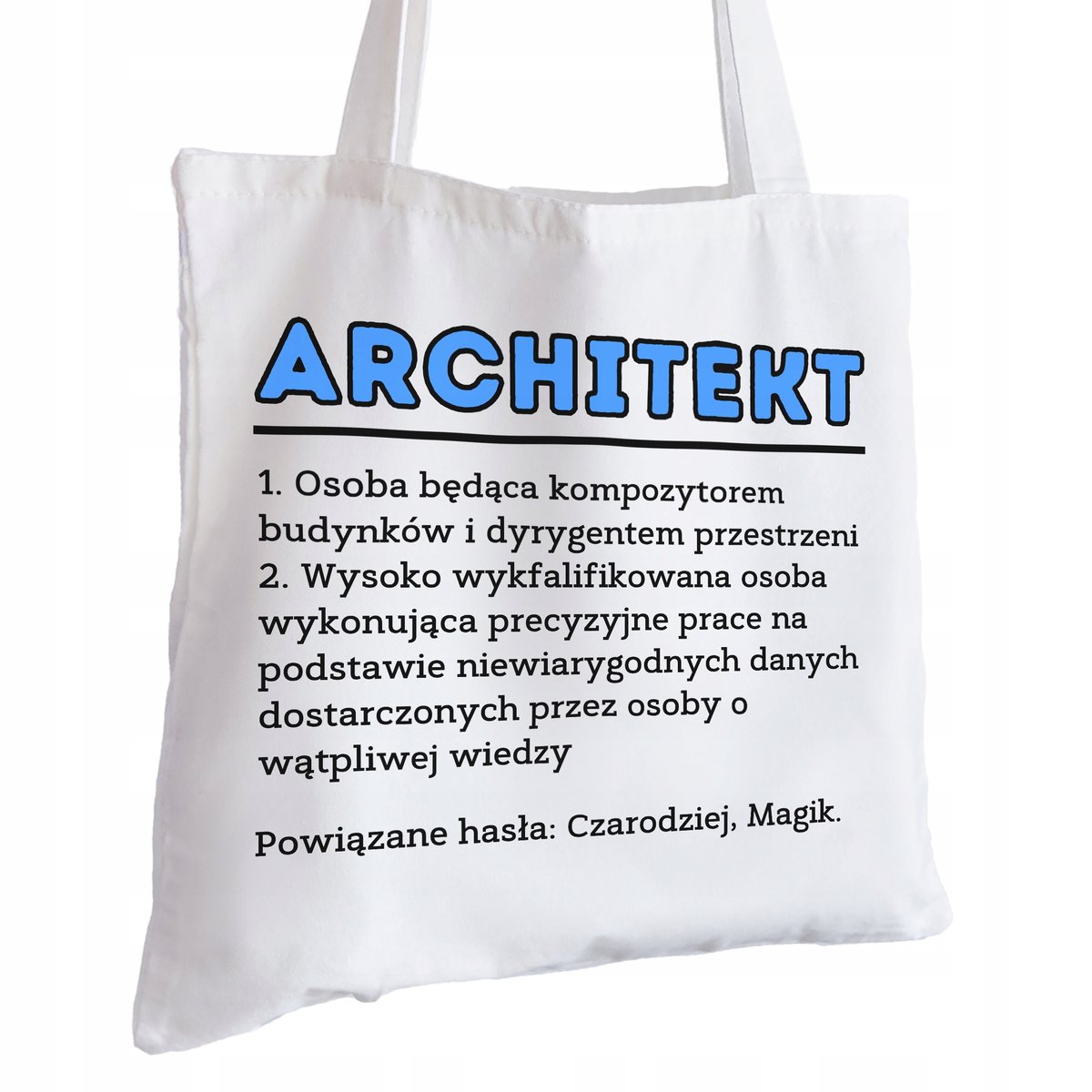 Torba Bawełniana biała dla Architekta Na Prezent ekologiczna Trwały Nadruk