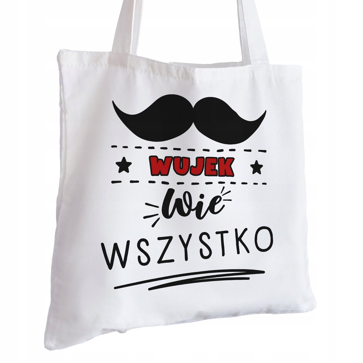 Torba Bawełniana biała dla Wujka Na Prezent ekologiczna Trwały Nadruk