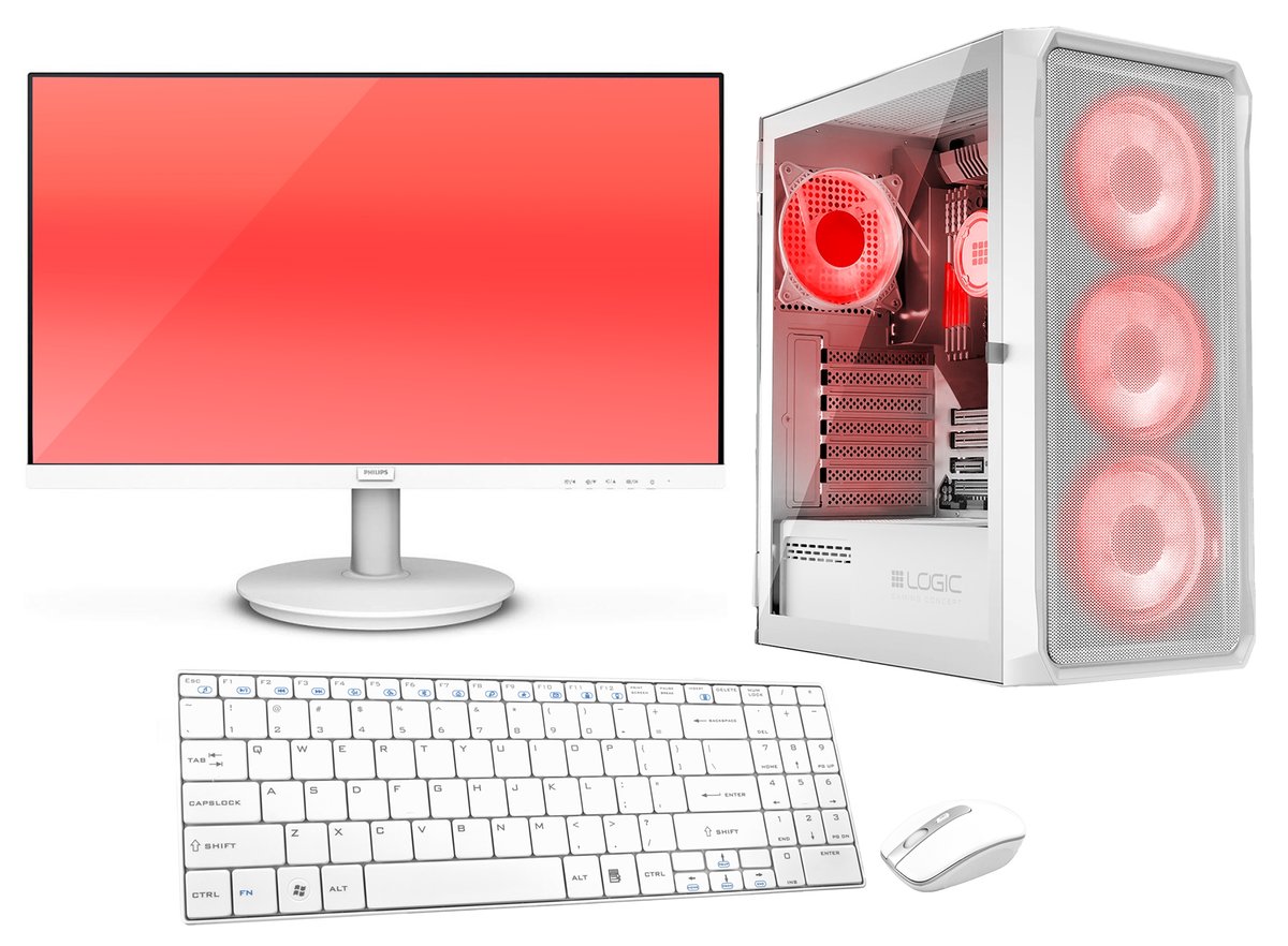 Komputer Zestaw White Gaming Ryzen 7 5700G 32Gb Rx Vega8 Ssd 1Tb M.2 Wifi W11 24
