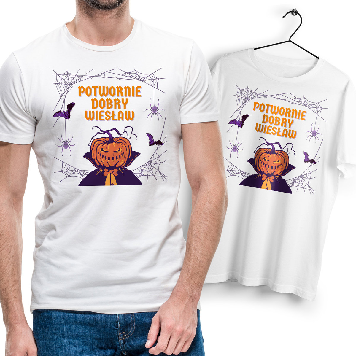 Koszulka Męska Biała Dla Wiesława Wieśka T-Shirt Nadruk Zdjęcie Na Prezent