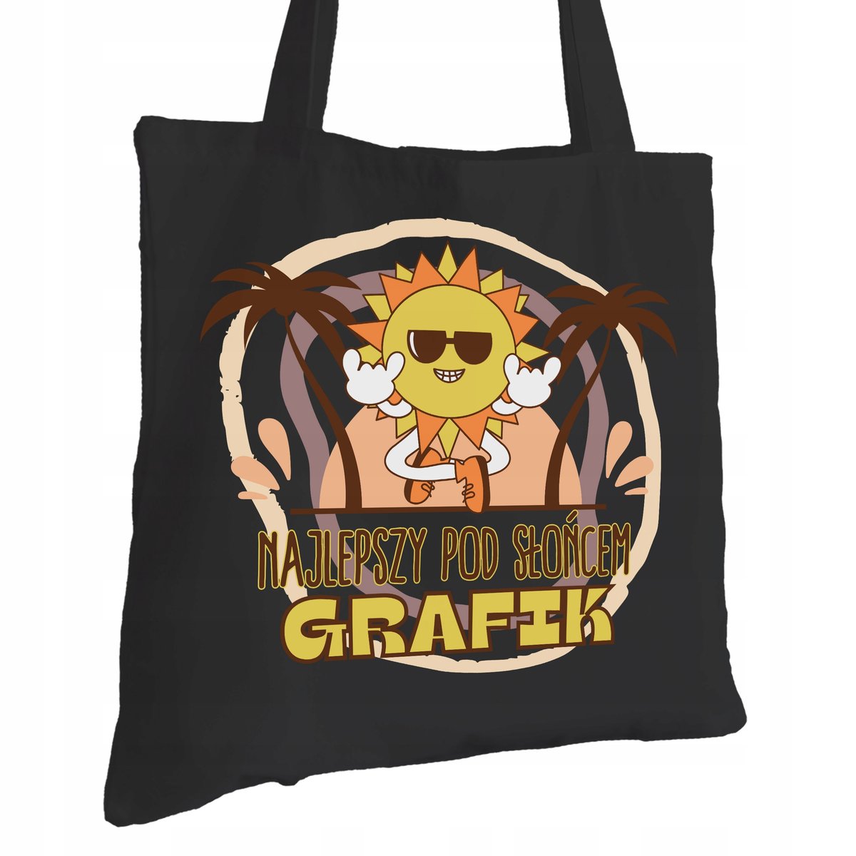 Torba Bawełniana dla Grafika Czarna Na Prezent Ekologiczna Trwały Nadruk