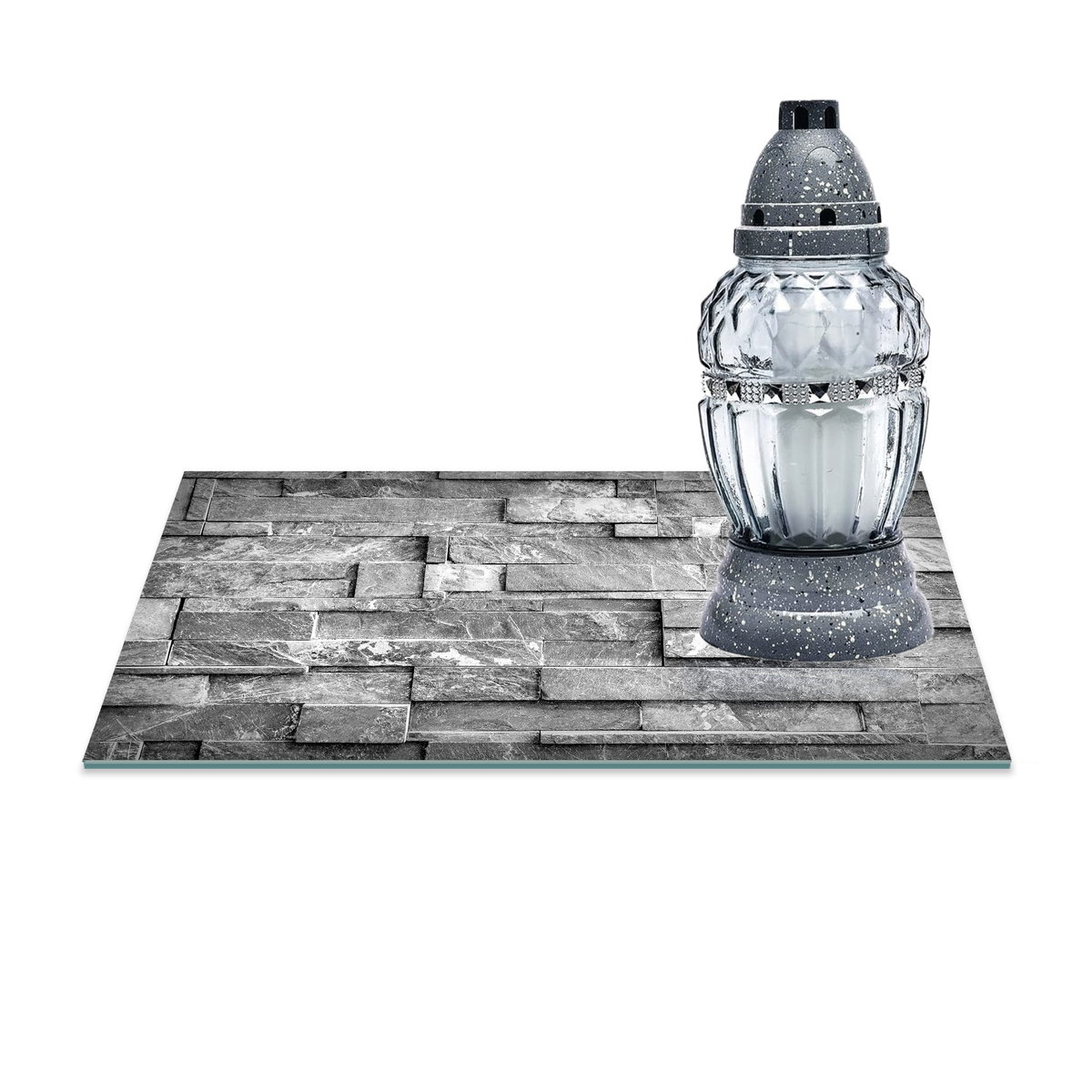 SZKLANA PODSTAWKA POD ZNICZE 40x30cm Cegły 35b
