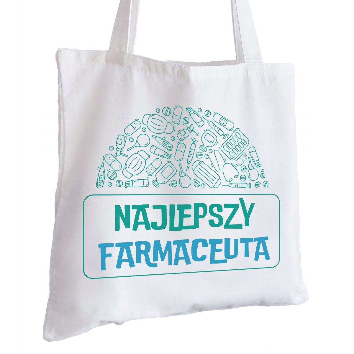 Torba Bawełniana biała dla Farmaceuty Na Prezent ekologiczna Trwały Nadruk